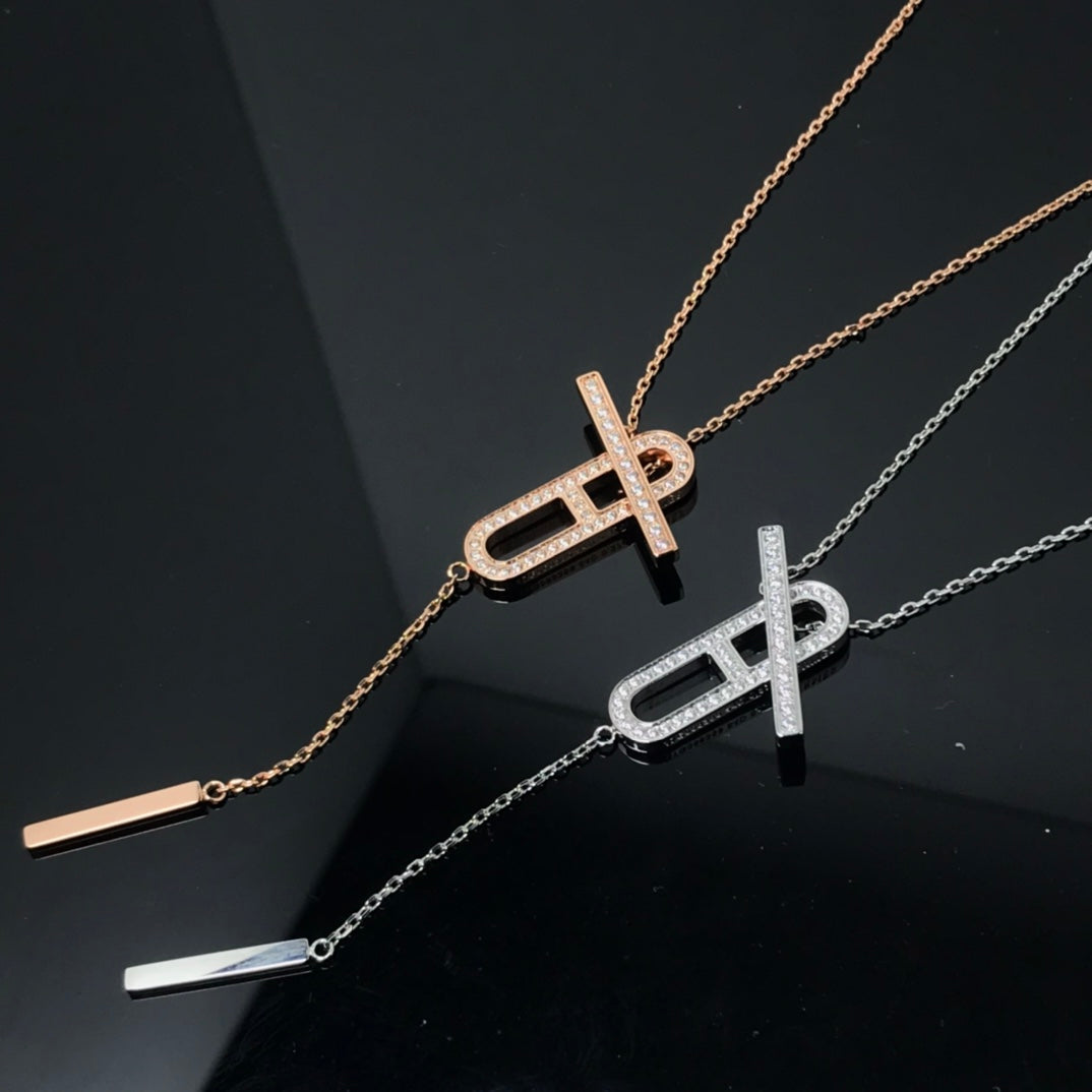 [vivabelle]HM NECKLACE PLATINUM ROSE GOLD DIAMOND