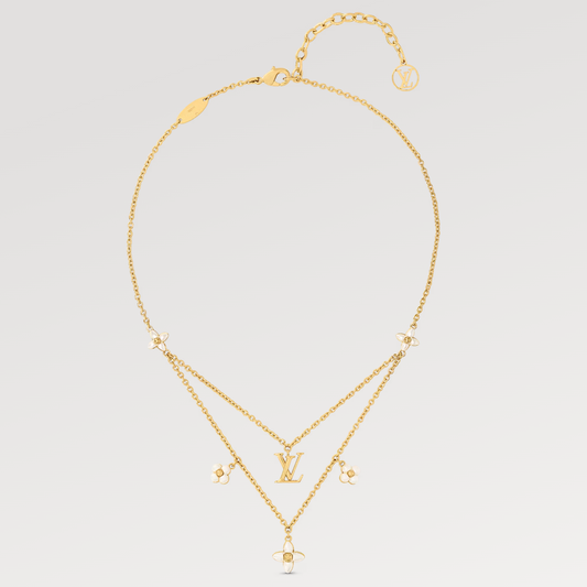 [vivabelle]FLOWERGRAM GOLD MOP DOUBLE ROW NECKLACE