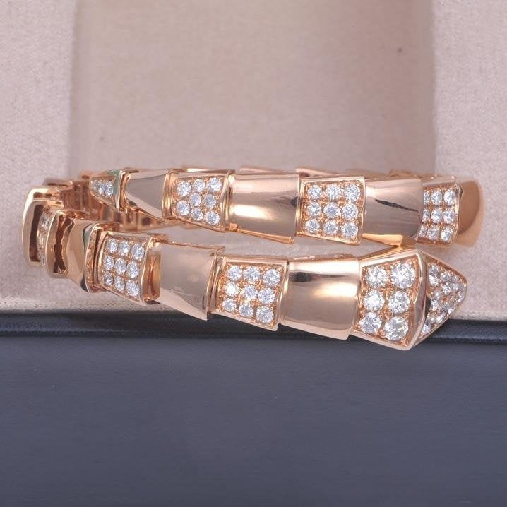 [vivabelle]SERPENTI WIDE BRACELET PINK GOLD DIAMOND