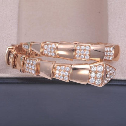 [vivabelle]SERPENTI WIDE BRACELET PINK GOLD DIAMOND
