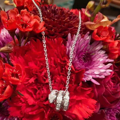 [vivabelle]SERPENTI  NECKLACE DOUBLE RING DIAMOND