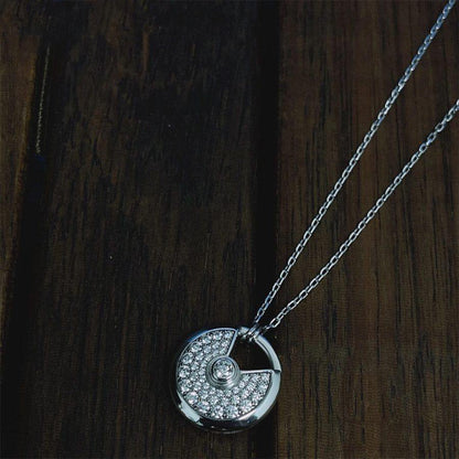 [vivabelle]AMULETTE SILVER FULL DIAMOND NECKLACE