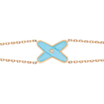 [vivabelle]JEUX BRACELET TURQUOISE PINK GOLD 1 DIAMOND