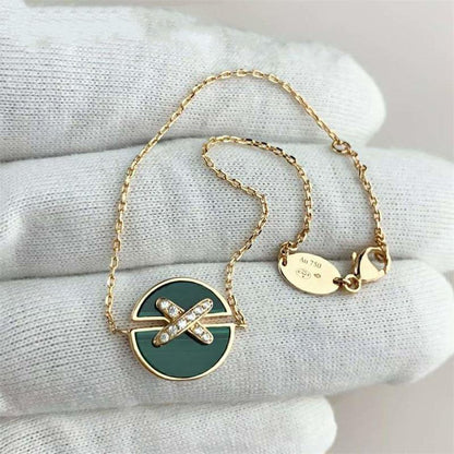 [vivabelle]JEUX DE BRACELET MALACHITE PINK GOLD DIAMONDS