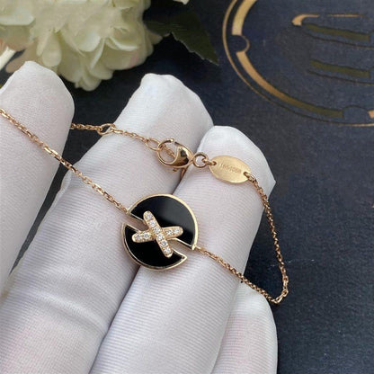 [vivabelle]JEUX DE BRACELET ONYX PINK GOLD DIAMOND