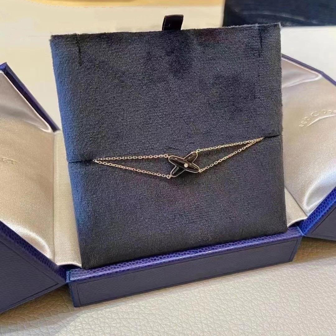 [vivabelle]JEUX BRACELET ONYX PINK GOLD 1 DIAMOND