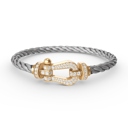 [vivabelle]FORCE LARGE HORSESHOE FULL DIAMOND BRACELET GOLD