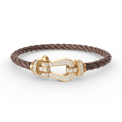 [vivabelle]FORCE LARGE HORSESHOE FULL DIAMOND BRACELET GOLD
