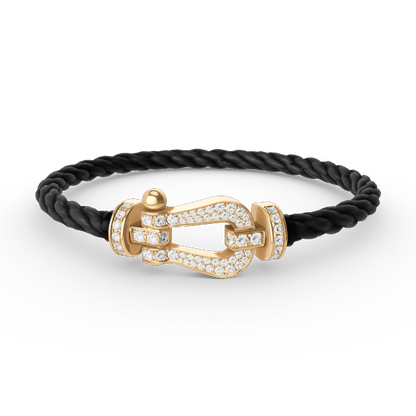 [vivabelle]FORCE LARGE HORSESHOE FULL DIAMOND BRACELET GOLD