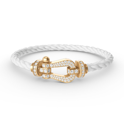 [vivabelle]FORCE LARGE HORSESHOE FULL DIAMOND BRACELET GOLD
