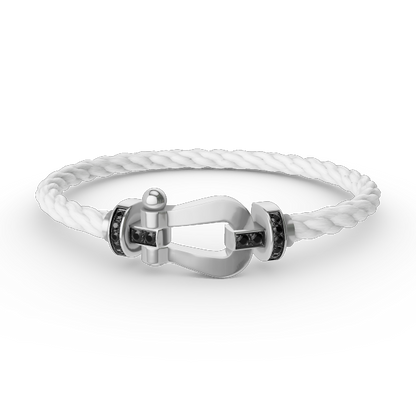 [vivabelle]FORCE LARGE HORSESHOE BLACK DIAMOND BRACELET SILVER