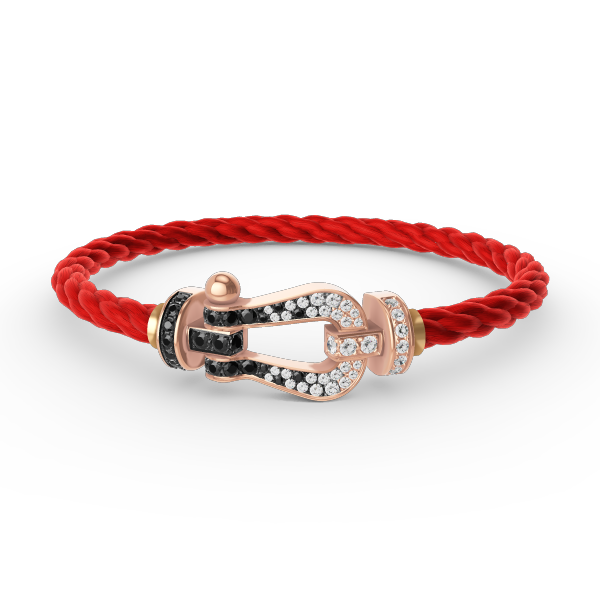 [vivabelle]FORCE LARGE HORSESHOE BLACK WHITE DIAMOND BRACELET ROSE GOLD