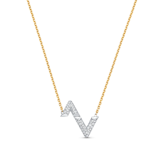 [vivabelle]VOLT SILVER DIAMOND PEDANT NECKLACE