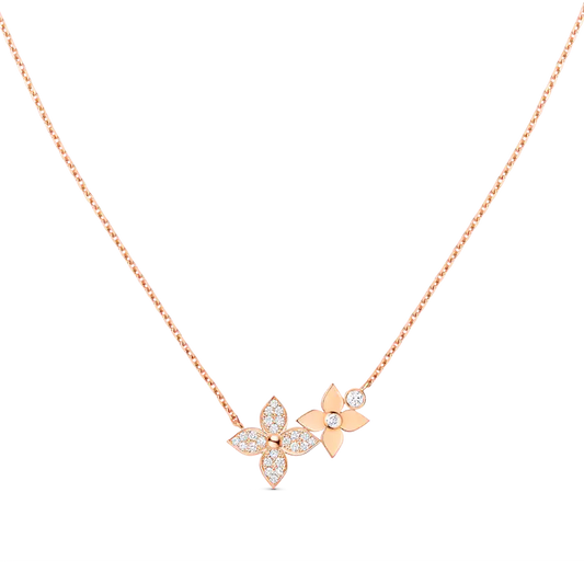 [vivabelle]STAR BLOSSOM NECKLACE PINK GOLD DIAMONDS
