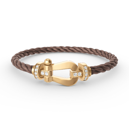 [vivabelle]FORCE LARGE HORSESHOE HALF DIAMOND BRACELET GOLD