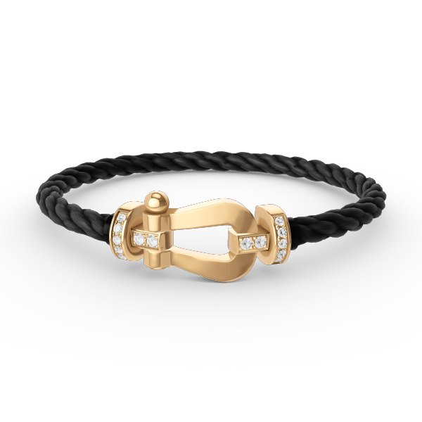 [vivabelle]FORCE LARGE HORSESHOE HALF DIAMOND BRACELET GOLD