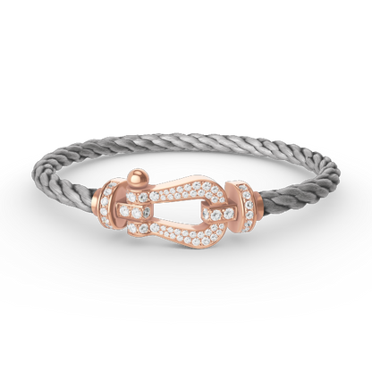 [vivabelle]FORCE LARGE HORSESHOE FULL DIAMOND BRACELET ROSE GOLD
