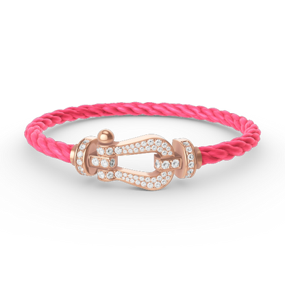 [vivabelle]FORCE LARGE HORSESHOE FULL DIAMOND BRACELET ROSE GOLD