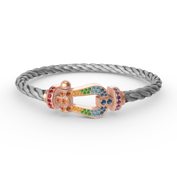 [vivabelle]FORCE LARGE HORSESHOE  COLORED DIAMOND BRACELET ROSE GOLD