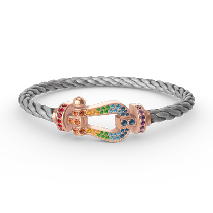 [vivabelle]FORCE LARGE HORSESHOE  COLORED DIAMOND BRACELET ROSE GOLD