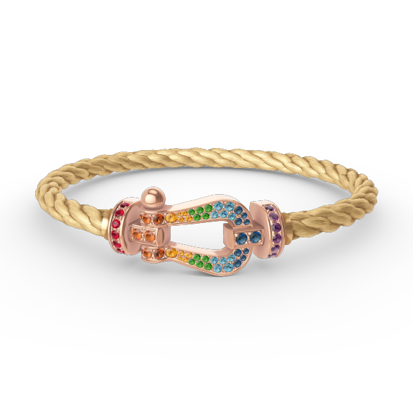 [vivabelle]FORCE LARGE HORSESHOE  COLORED DIAMOND BRACELET ROSE GOLD