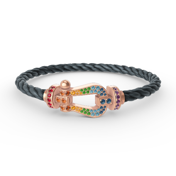 [vivabelle]FORCE LARGE HORSESHOE  COLORED DIAMOND BRACELET ROSE GOLD