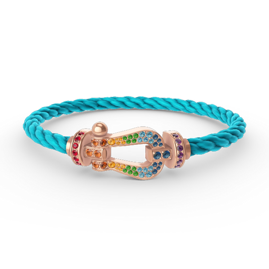 [vivabelle]FORCE LARGE HORSESHOE  COLORED DIAMOND BRACELET ROSE GOLD