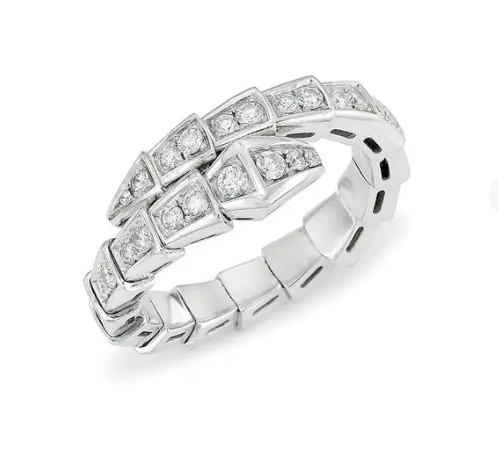 [vivabelle]SERPENTI RING SILVER DIAMOND PAVED 4MM