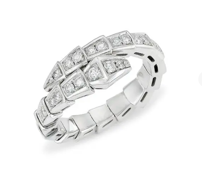 [vivabelle]SERPENTI RING SILVER DIAMOND PAVED 4MM