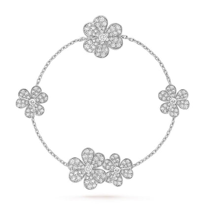 [vivabelle]FRIVOLE SILVER 5 FLOWERS BRACELET