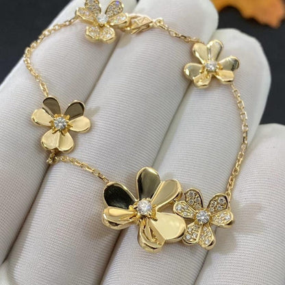 [vivabelle]FRIVOLE GOLD 5 FLOWERS BRACELET