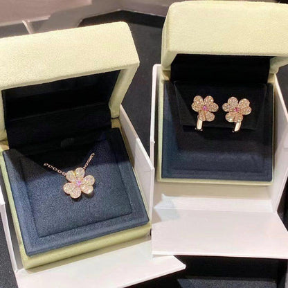 [vivabelle]FRIVOLE PINK GOLD FLOWER DIAMOND EARRINGS