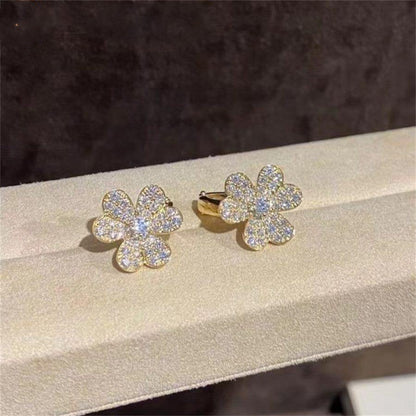 [vivabelle]FRIVOLE GOLD FLOWER DIAMOND EARRINGS