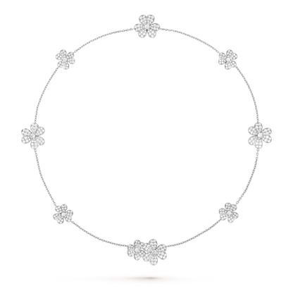 [vivabelle]FRIVOLE SILVER 9 FLOWERS NECKLACE