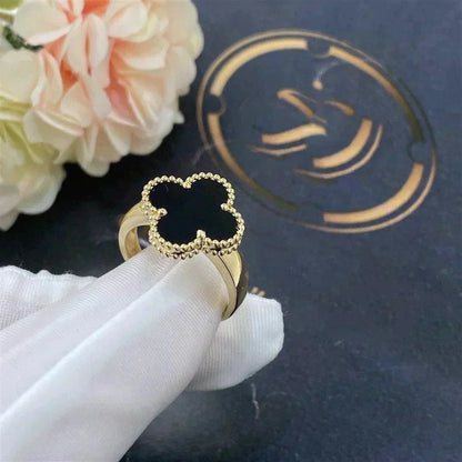[vivabelle]CLOVER ONYX RING