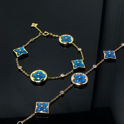[vivabelle]STAR AND SUN 4 MOTIF BLUE BRACELET