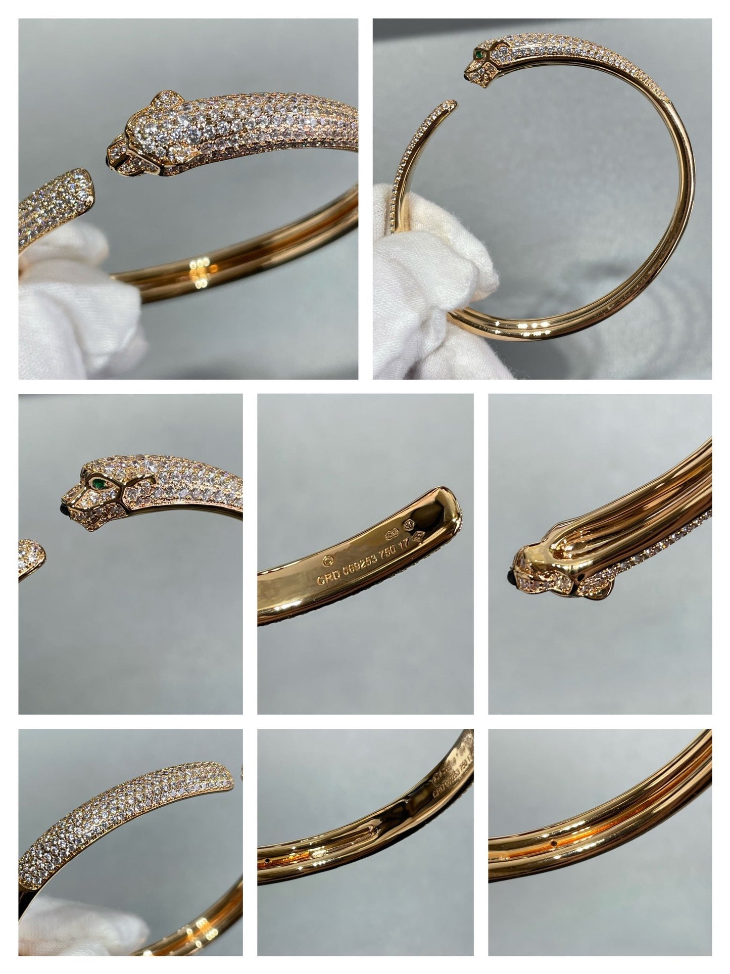 [vivabelle]PANTHERE FULL DIAMOND OPEN BRACELET