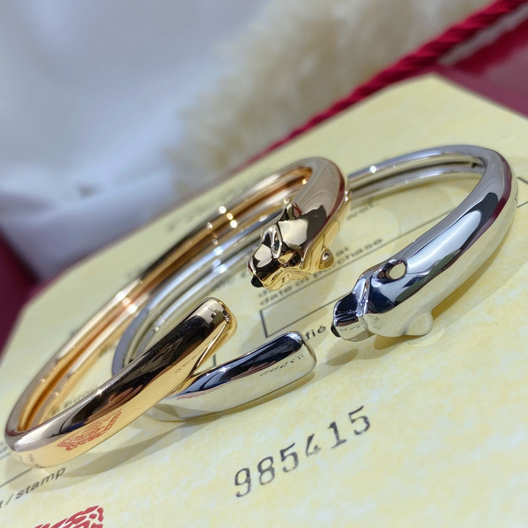 [vivabelle]PANTHERE SILVER OPEN BRACELET