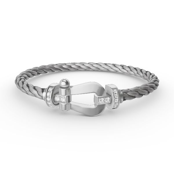 [vivabelle]FORCE LARGE HORSESHOE HALF DIAMOND BRACELET SILVER