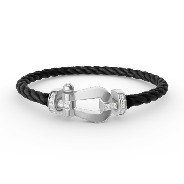 [vivabelle]FORCE LARGE HORSESHOE HALF DIAMOND BRACELET SILVER