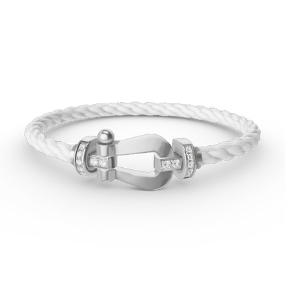 [vivabelle]FORCE LARGE HORSESHOE HALF DIAMOND BRACELET SILVER